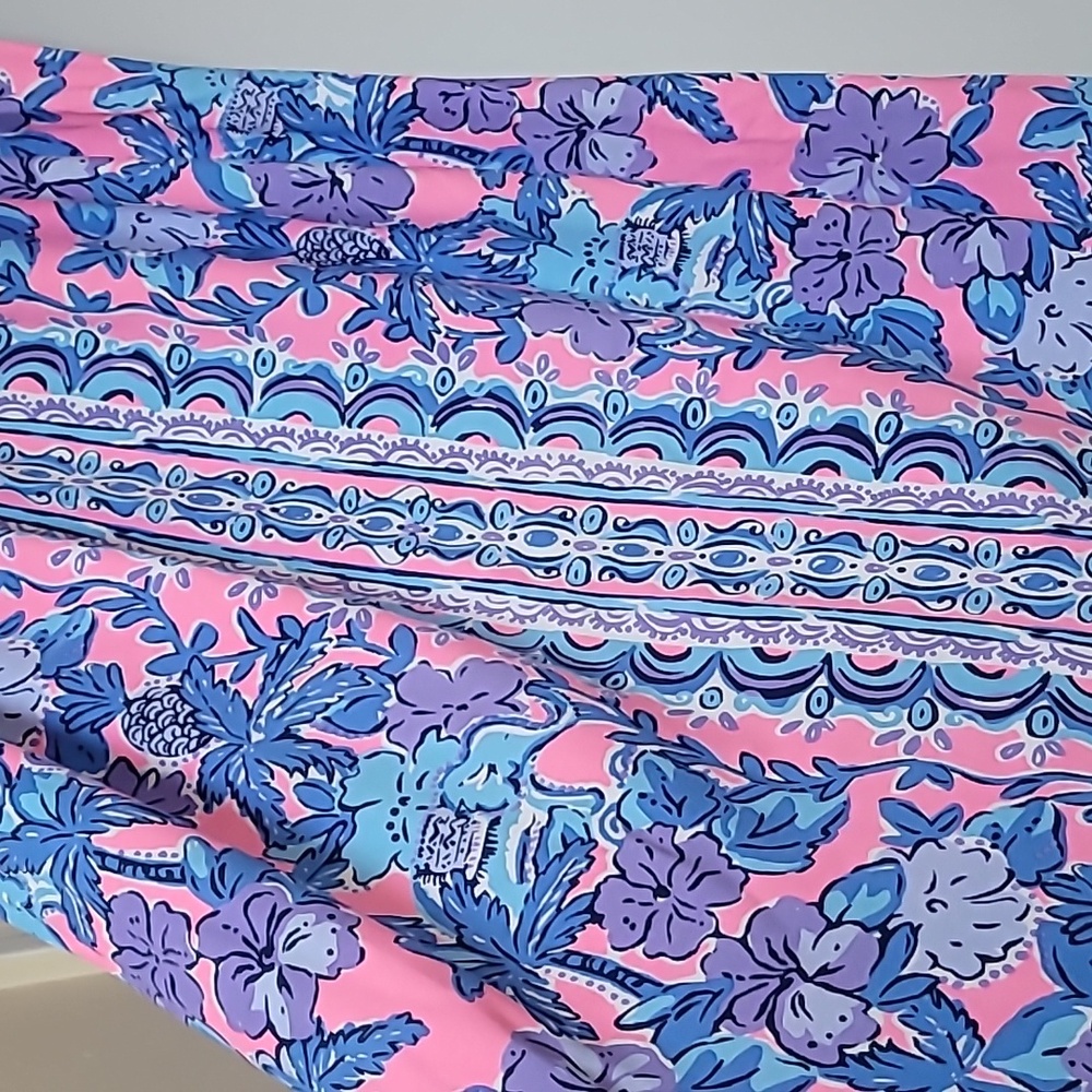 Lilly Pulitzer Bingham Midi Dress Soleil Pink Palm Parade Engineered - Picture 5 of 13